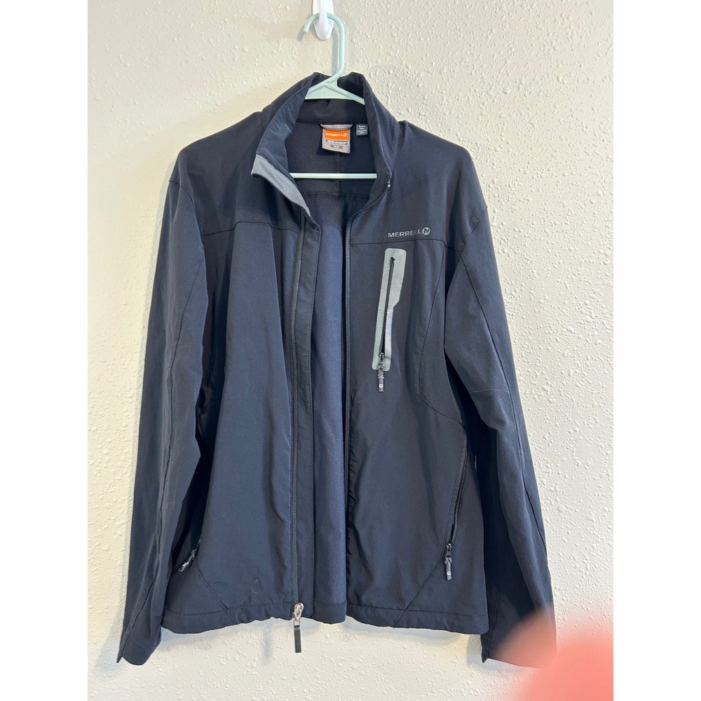 Merrell Aeroblock Softshell Jacket Medium Black Full Zip Hiking Coat M Gorpcore‎